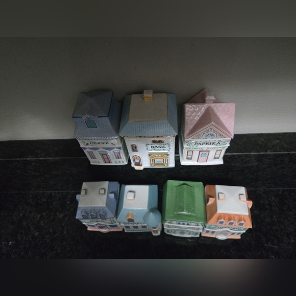 Lenox Spice Village 7 Piece Porcelain Jar Set, Collectible - Picture 2 of 13